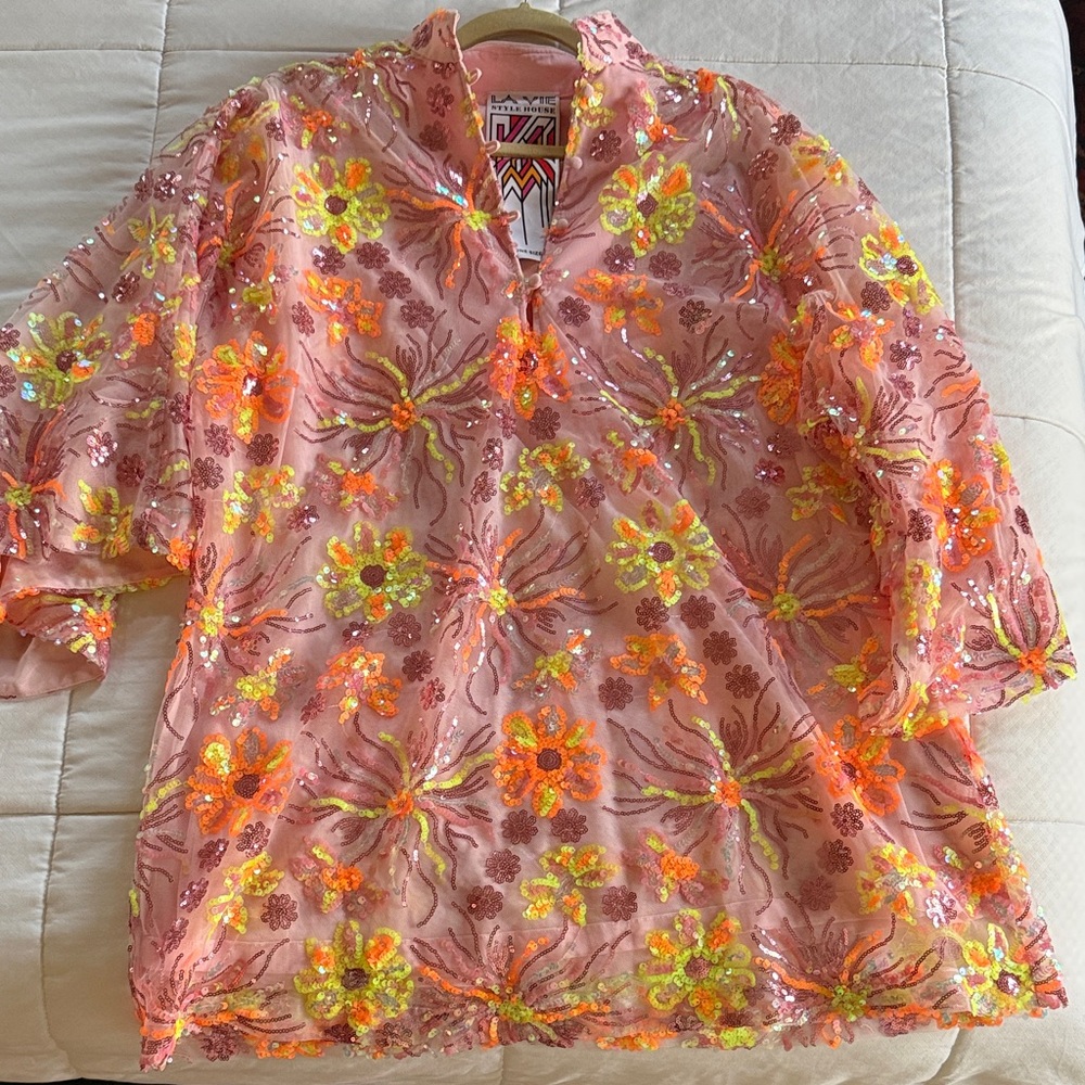La Vie Style House Sequin Mini Tunic Dress